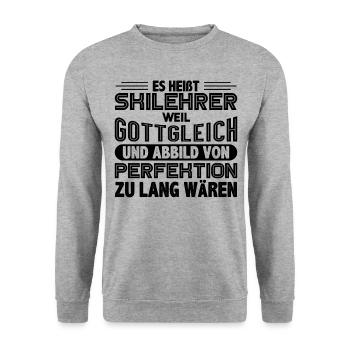 Skilehrer - Unisex Pullover - Weißgrau meliert - Vorne - Alina (178cm) & Michal (187cm)