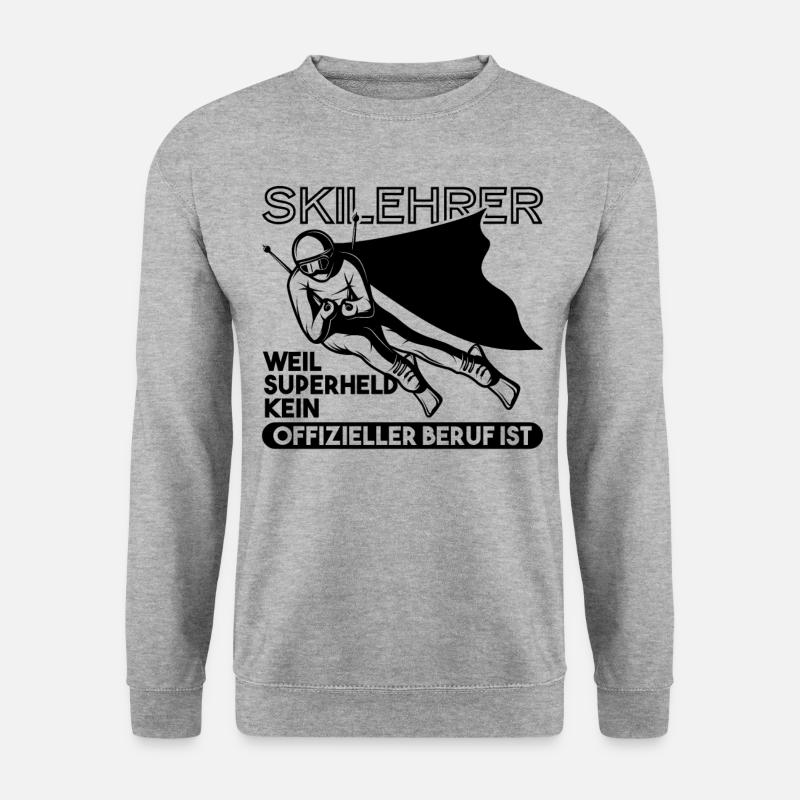 Geschenk Skilehrer - Unisex Pullover - Weißgrau meliert