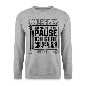Skilehrer Wintersport - Unisex Pullover - Weißgrau meliert - Vorne - Alina (178cm) & Michal (187cm)