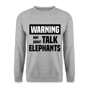 Lustiges Elefantenmotiv als Geschenk - Unisex Pullover - Weißgrau meliert - Vorne - Alina (178cm) & Michal (187cm)