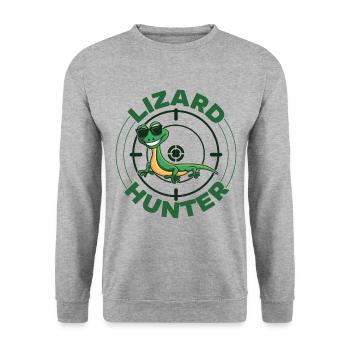 Lizard breeder lizard lizards collectible reptiles - Unisex Sweatshirt - salt & pepper - Front - Alina (178cm) & Michal (187cm)