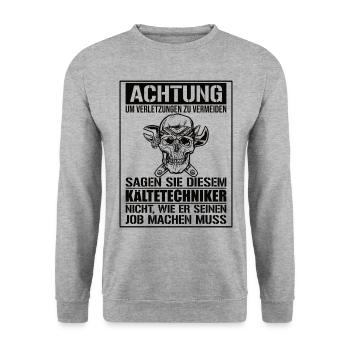 Kältetechniker Klimatechniker - Unisex Pullover - Weißgrau meliert - Vorne - Alina (178cm) & Michal (187cm)