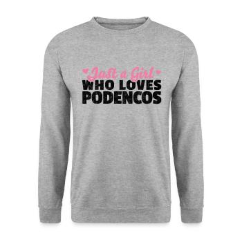 Podenco just a Girl chien de chasse espagnol rengaine - Sweat-shirt Unisexe - gris chiné - Devant - Alina (178cm) & Michal (187cm)