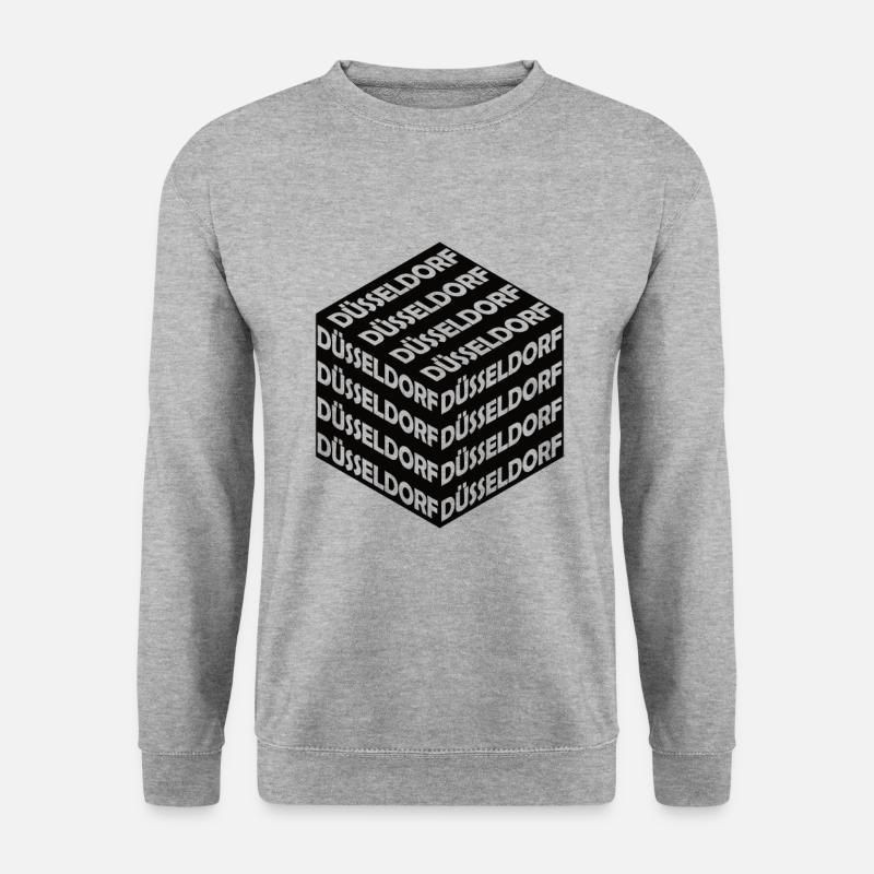 Düsseldorf Würfel - Unisex Pullover - Weißgrau meliert