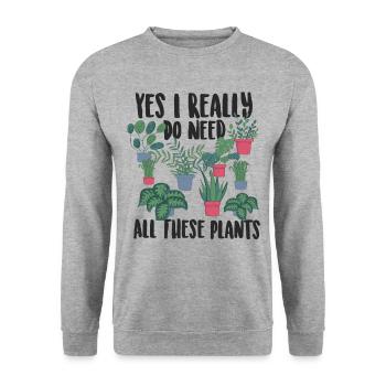 Gardener Plants - Unisex Sweatshirt - salt & pepper - Front - Alina (178cm) & Michal (187cm)