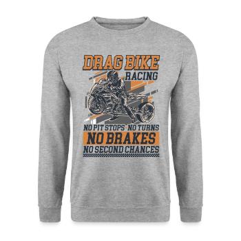 Drag Racing Rennsport Motorsport Motorrad - Unisex Pullover - Weißgrau meliert - Vorne - Alina (178cm) & Michal (187cm)