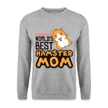 Hamster Mama Dwarf Hamster Gold Hamster Roder - Unisex Sweatshirt - salt & pepper - Front - Alina (178cm) & Michal (187cm)