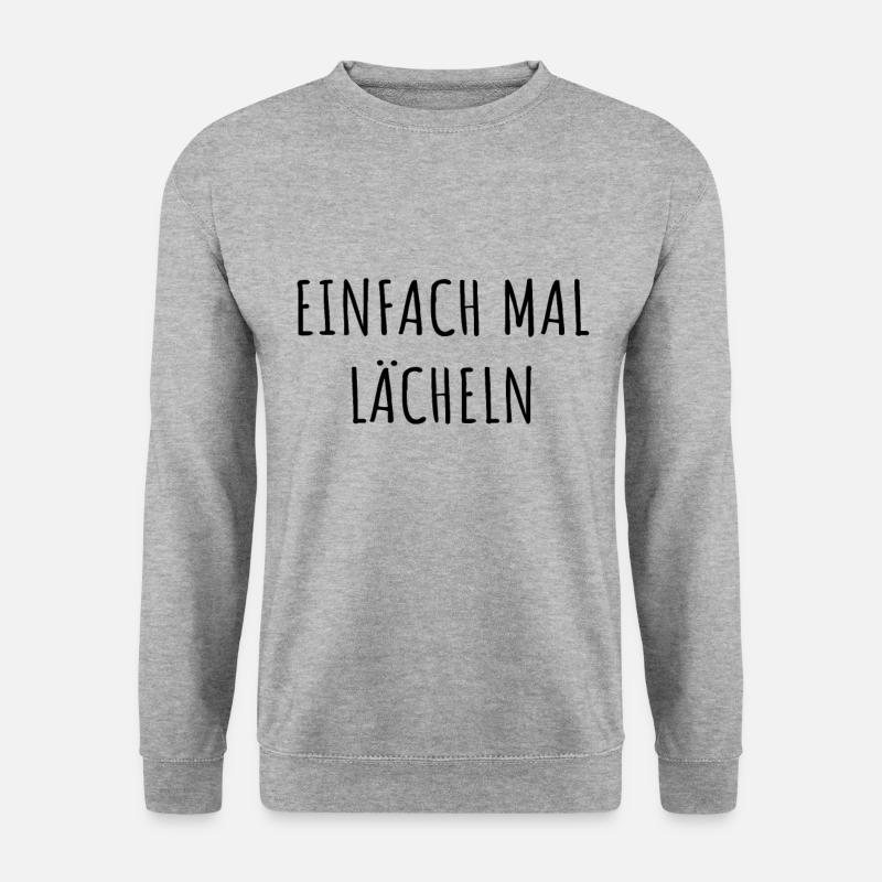 Lächeln Spruch - Unisex Pullover - Weißgrau meliert