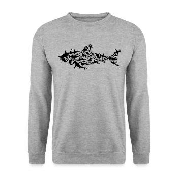 Shark shark - Unisex Sweatshirt - salt & pepper - Front - Alina (178cm) & Michal (187cm)