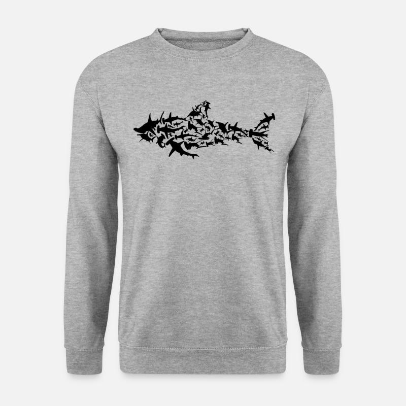 Hai Haifisch - Unisex Pullover - Weißgrau meliert