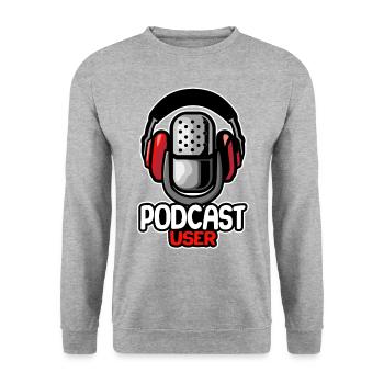 Podcast User Microphone Podcaster Radio Internet - Unisex Sweatshirt - salt & pepper - Front - Alina (178cm) & Michal (187cm)