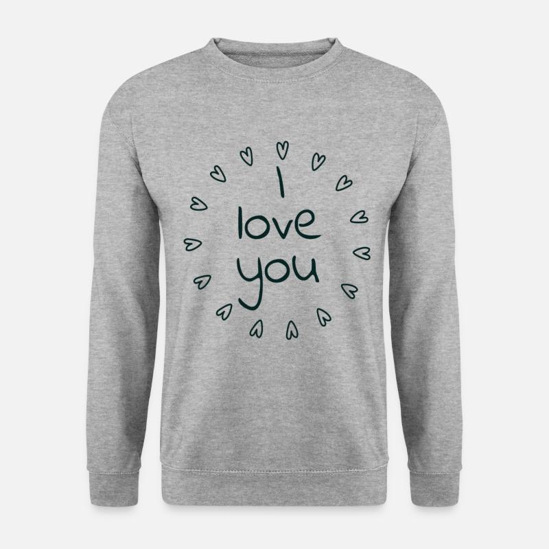 i love you - Unisex Pullover - Weißgrau meliert