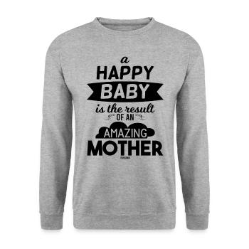 Bébé cadeau de naissance Fête des mères - Sweat-shirt Unisexe - gris chiné - Devant - Alina (178cm) & Michal (187cm)