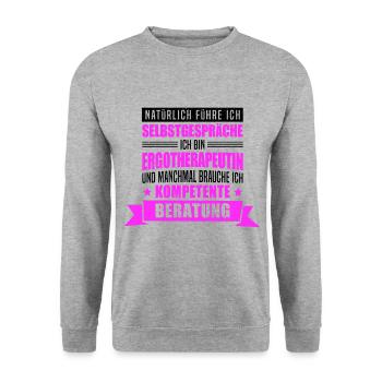 Ergotherapeutin Selbstgespräche Ergotherapie - Unisex Pullover - Weißgrau meliert - Vorne - Alina (178cm) & Michal (187cm)