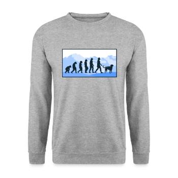 Little Münsterländer Evolution Dogs Gift - Unisex Sweatshirt - salt & pepper - Front - Alina (178cm) & Michal (187cm)