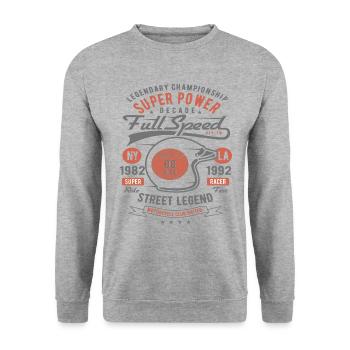 Legend Championship Motorrad Reiter Custom Motor - Unisex Pullover - Weißgrau meliert - Vorne - Alina (178cm) & Michal (187cm)