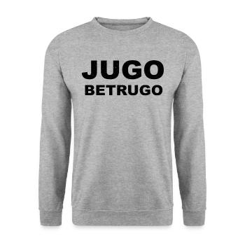 Jugo Betrugo Lustiges Balkan Jugoslawien Geschenk - Unisex Pullover - Weißgrau meliert - Vorne - Alina (178cm) & Michal (187cm)