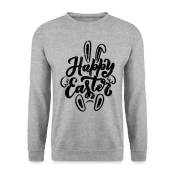 Happy Easter - Idée cadeau de Pâques - Sweat-shirt Unisexe - gris chiné - Devant - Alina (178cm) & Michal (187cm)