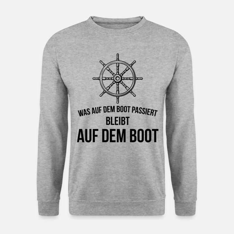 Segler Was Auf Dem Boot Passiert Bleibt Auf dem Bo - Unisex Pullover - Weißgrau meliert