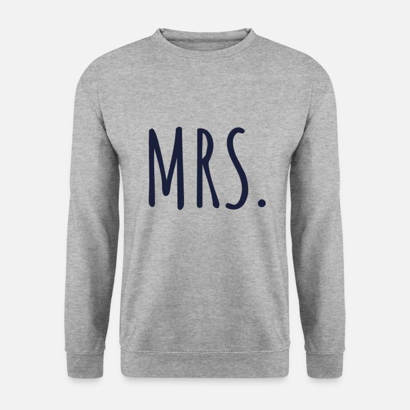 Mr. und Mrs. - Unisex Pullover - Weißgrau meliert