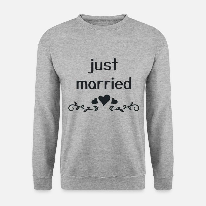 just married - Unisex Pullover - Weißgrau meliert