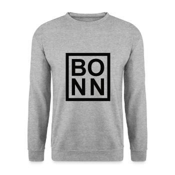 Bonn - Unisex Pullover - Weißgrau meliert - Vorne - Alina (178cm) & Michal (187cm)