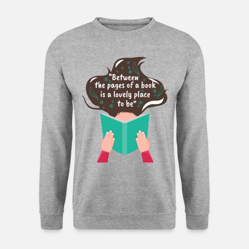 Lesen - Unisex Pullover - Weißgrau meliert