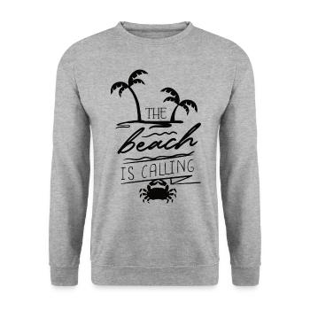 Summer Party Beach Festival Holiday Shirt - Unisex Sweatshirt - salt & pepper - Front - Alina (178cm) & Michal (187cm)