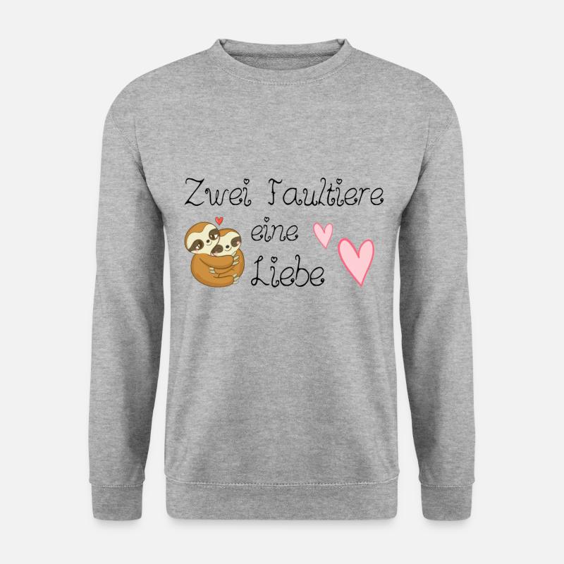 verliebte Faultiere - Unisex Pullover - Weißgrau meliert
