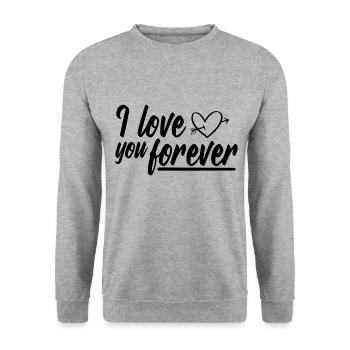 Saint-Valentin cadeau - Sweat-shirt Unisexe - gris chiné - Devant - Alina (178cm) & Michal (187cm)