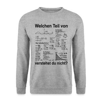 Mathematik Algebra Mathelehrer Studium Uni Abitur - Unisex Pullover - Weißgrau meliert - Vorne - Alina (178cm) & Michal (187cm)