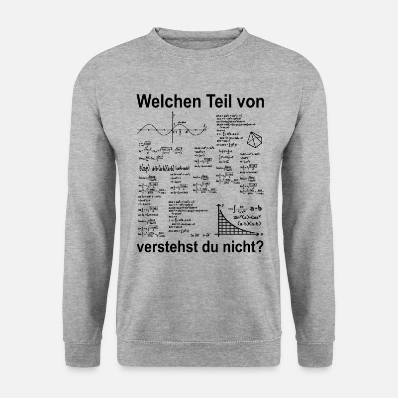 Mathematik Algebra Mathelehrer Studium Uni Abitur - Unisex Pullover - Weißgrau meliert