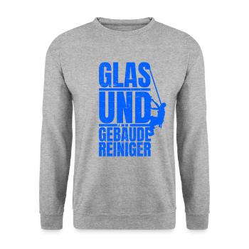 Glas und Gebäudereiniger Geschenkidee job Geschenk - Unisex Pullover - Weißgrau meliert - Vorne - Alina (178cm) & Michal (187cm)