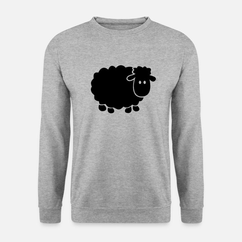 Schwarzes Schaf - Landwirt Schafe Bauern Schäfchen - Unisex Pullover - Weißgrau meliert