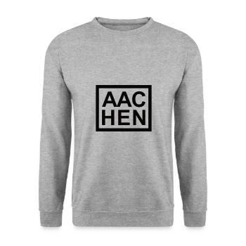 Aachen - Unisex Pullover - Weißgrau meliert - Vorne - Alina (178cm) & Michal (187cm)