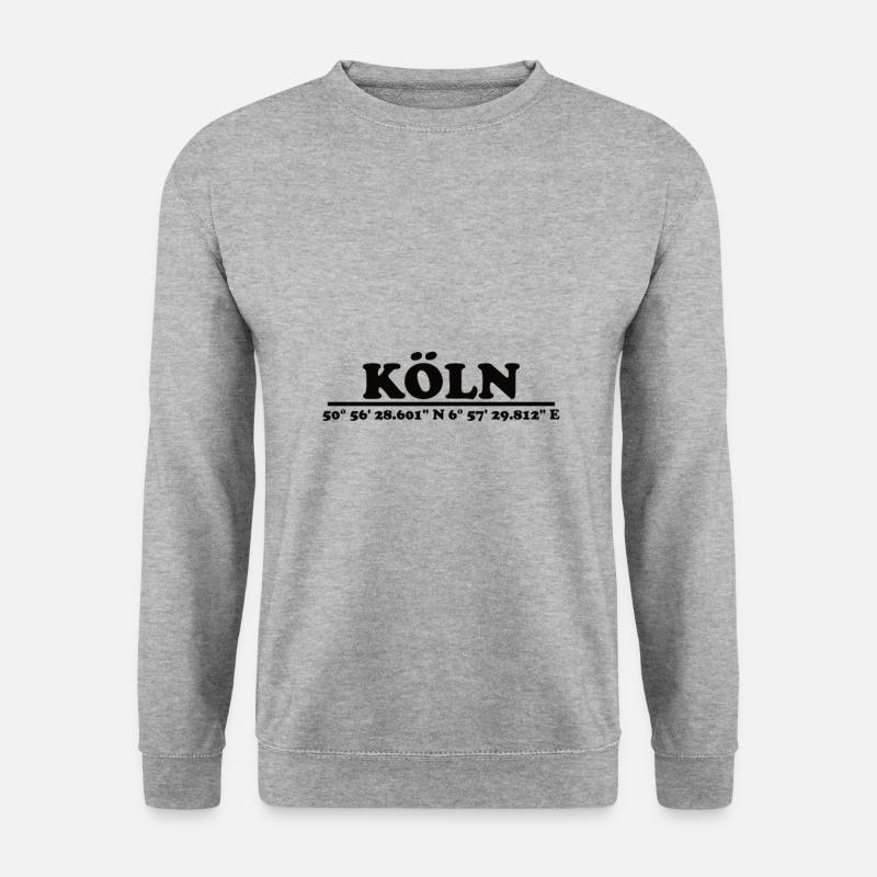 Köln Koordinaten - Unisex Pullover - Weißgrau meliert