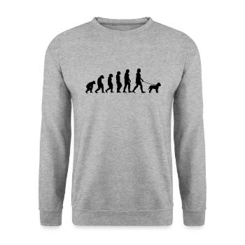 Lagotto Romagnolo Evolution Truffle Dog Gift - Unisex Sweatshirt - salt & pepper - Front - Alina (178cm) & Michal (187cm)