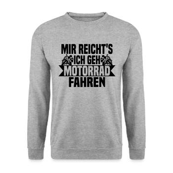 Mir reichts, ich geh Motorrad fahren - Unisex Pullover - Weißgrau meliert - Vorne - Alina (178cm) & Michal (187cm)