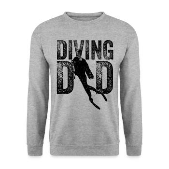 Diver dad father diving - Unisex Sweatshirt - salt & pepper - Front - Alina (178cm) & Michal (187cm)