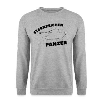 Militär Panzerfahrer Panzer Kampfpanzer Geschenk - Unisex Pullover - Weißgrau meliert - Vorne - Alina (178cm) & Michal (187cm)