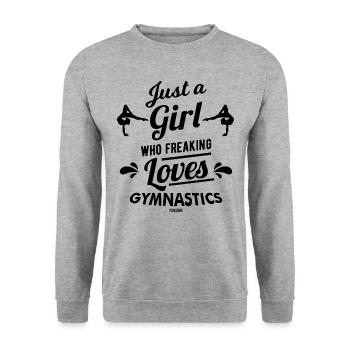 Girl loves sports gymnastic - Unisex Sweatshirt - salt & pepper - Front - Alina (178cm) & Michal (187cm)