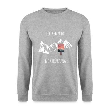 Wandern Abkürzung - Unisex Pullover - Weißgrau meliert - Vorne - Alina (178cm) & Michal (187cm)