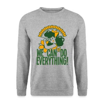 Feminist Feminism Emancipation Gift - Unisex Sweatshirt - salt & pepper - Front - Alina (178cm) & Michal (187cm)