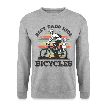 Best Dads Ride Bicycles Mountain Bike Père cadeaux - Sweat-shirt Unisexe - gris chiné - Devant - Alina (178cm) & Michal (187cm)