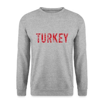 Turkey - Unisex Sweatshirt - salt & pepper - Front - Alina (178cm) & Michal (187cm)