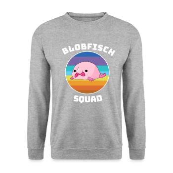 Blobfisch Tauchen Tier Meereskreatur Squad Fisch - Unisex Pullover - Weißgrau meliert - Vorne - Alina (178cm) & Michal (187cm)