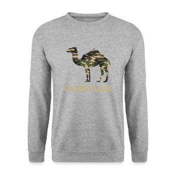 Camelflage, Funny Camel pun - Sweat-shirt Unisexe - gris chiné - Devant - Alina (178cm) & Michal (187cm)