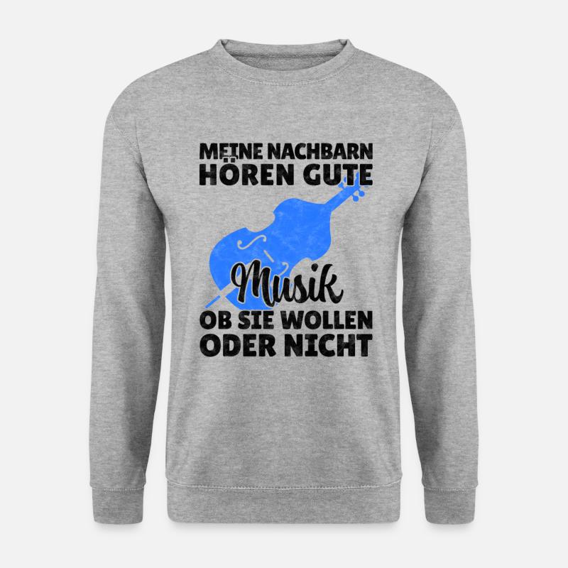 Cello gute Musik Violoncello Cellist Spruch - Unisex Pullover - Weißgrau meliert