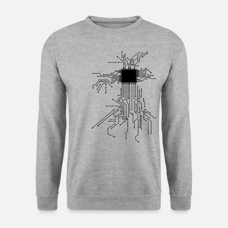 CPU Technik Nerd Computerchip Programmierer - Unisex Pullover - Weißgrau meliert