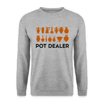 Potier en pot en pot drôle - Sweat-shirt Unisexe - gris chiné - Devant - Alina (178cm) & Michal (187cm)